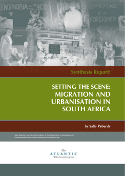 MigRation and URbaniSation in SoUth afRica