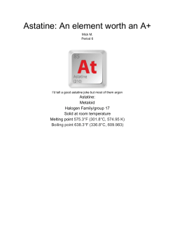Astatine: An element worth an A+
