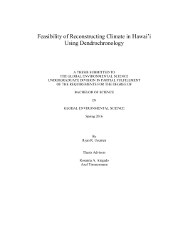 Feasibility of Reconstructing Climate in Hawai`i Using
