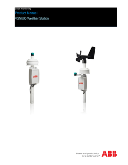 VSN800 Weather Station Product Manual