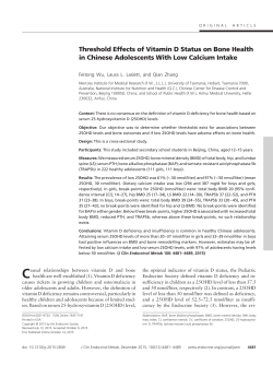 Threshold Effects of Vitamin D Status on Bone