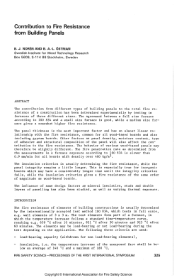 Contribution to Fire Resistance from Building Panels