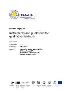 Instruments and guidelines for qualitative fieldwork