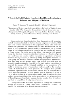 A Test of the Multi-Predator Hypothesis: Rapid Loss of