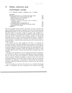 4. Water relations and hydrologic cycles R. H. WARING, JAMES J