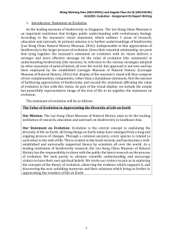 1. Introduction: Statement on Evolution As the leading