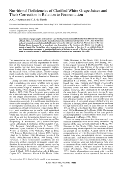 Nutritional Deficiencies of Clarified White Grape Juices and Their