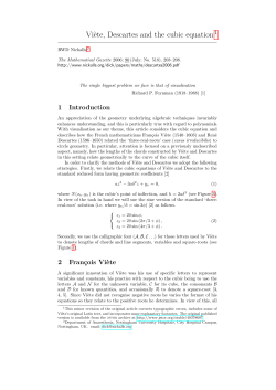 Viete, Descartes and the cubic equation