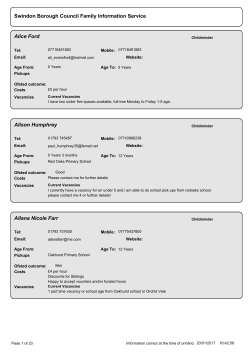 Childcare in the SN25 and SN26 areas
