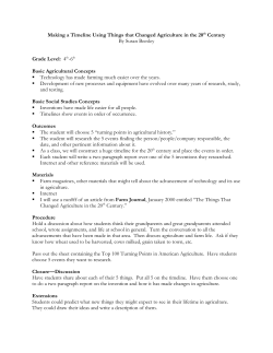 Making a Timeline Using Things that Changed Agriculture in the