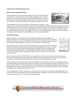 About the Homestead Act
