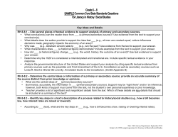 Grade 6 &ndash; 8 SAMPLE Common Core State Standards Questions for