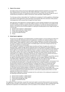 The following conditions (hereinafter the "Conditions for acceptance