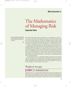 The Mathematics of Managing Risk