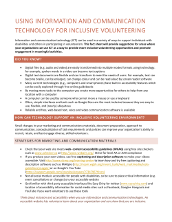 Technology to supprt inclusive volunteering