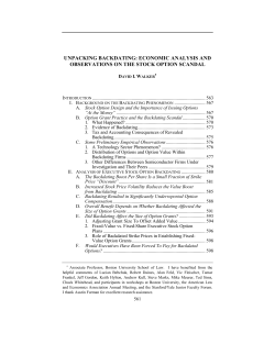 unpacking backdating: economic analysis and