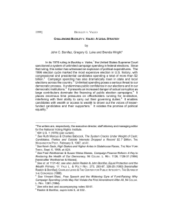 Challenging Buckley v. Valeo: A Legal Strategy