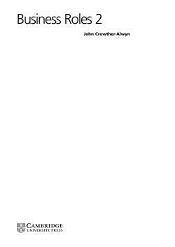 Business Roles 2 - Cambridge University Press