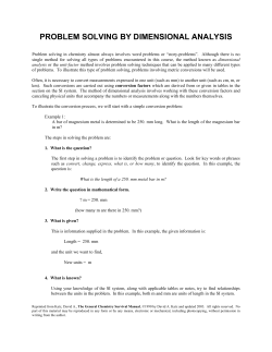 problem solving by dimensional analysis