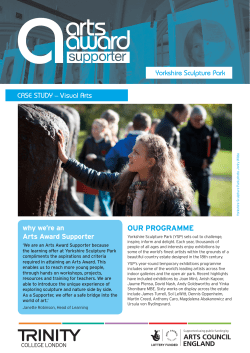 our programme - Arts Award Supporter