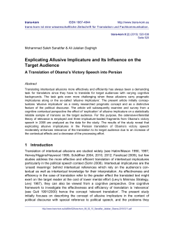 Explicating Allusive Implicature and Its Influence on the - trans-kom