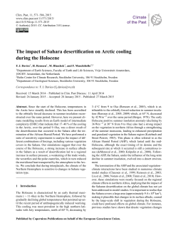 The impact of Sahara desertification on Arctic cooling during the