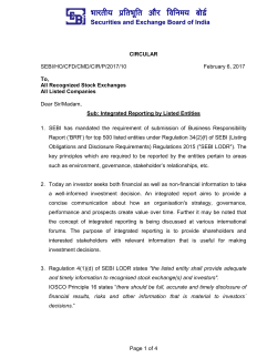 Integrated Reporting by Listed Entities