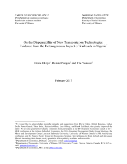 Evidence from the Heterogeneous Impact of Railroads in Nigeria