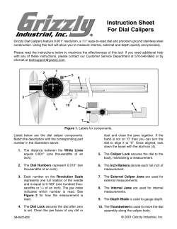 Calipers Instruction Sheet