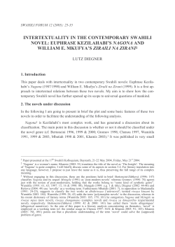 intertextuality in the contemporary swahili novel