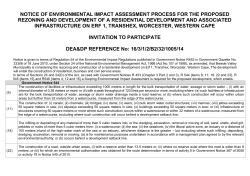 Kennisgewing van `n Omgewings Impak Assesering Proses vir die