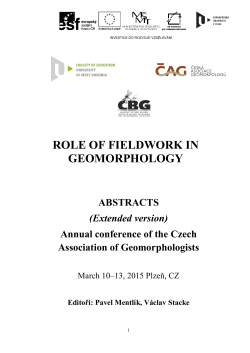 ROLE OF FIELDWORK IN GEOMORPHOLOGY ABSTRACTS