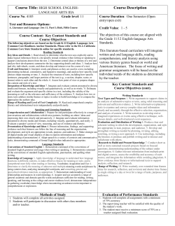 4105 High School English-Language Arts III