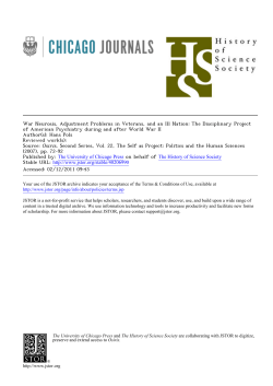 War Neurosis, Adjustment Problems in Veterans, and an Ill Nation