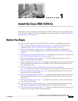1 Install the Cisco ONS 15310-CL