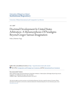 Doctrinal Development In United States Arbitration