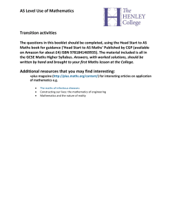 AS Level Use of Mathematics Transition activities