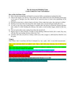 The My Immortal Drinking Game (Color