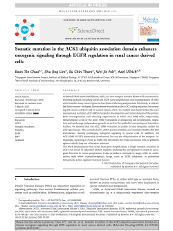 Somatic mutation in the ACK1 ubiquitin association