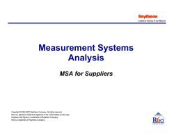 Measurement Systems Analysis