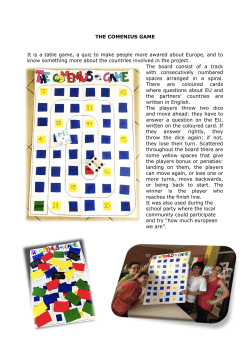 THE COMENIUS GAME It is a table game, a quiz to make