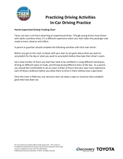 Practicing Driving Activities In-Car Driving Practice