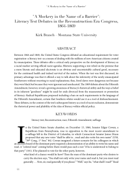 "a mockery in the Name of a Barrier": Literacy test debates in the