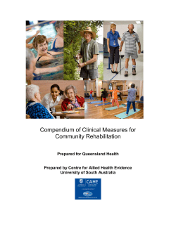 Compendium of Clinical Measures for Community Rehabilitation