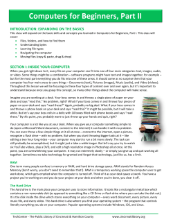 Computers for Beginners, Part II - The Public Library of Cincinnati