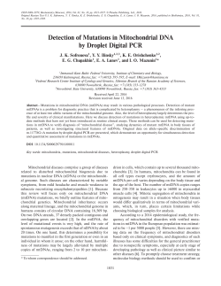 Detection of Mutations in Mitochondrial DNA by Droplet Digital PCR