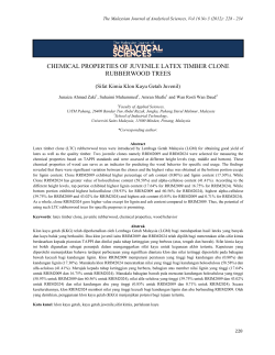 chemical properties of juvenile latex timber clone rubberwood trees