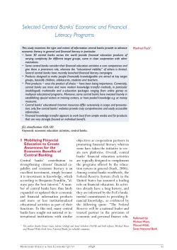 Selected Central Banks` Economic and Financial Literacy