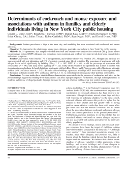 Determinants of cockroach and mouse exposure and associations