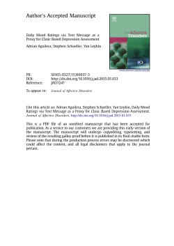 Daily Mood Ratings via Text Message as a Proxy for Clinic Based